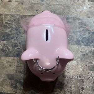 Target pink piggybank with tutu and tiara